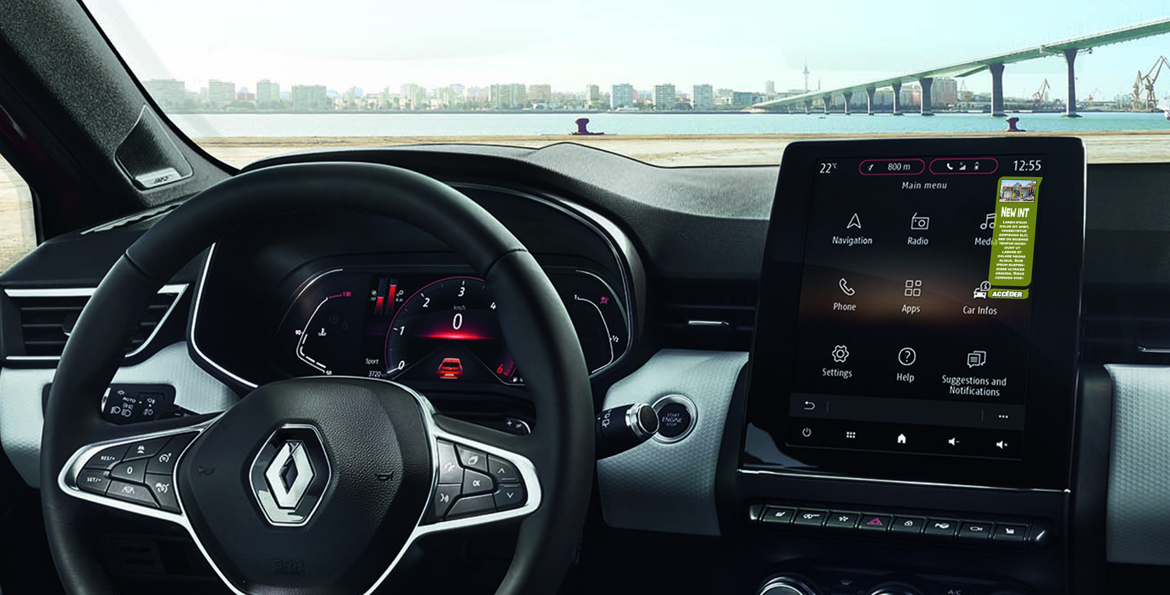 Cockpit Renault utilisé pour explorer l’attention et la relation au véhicule