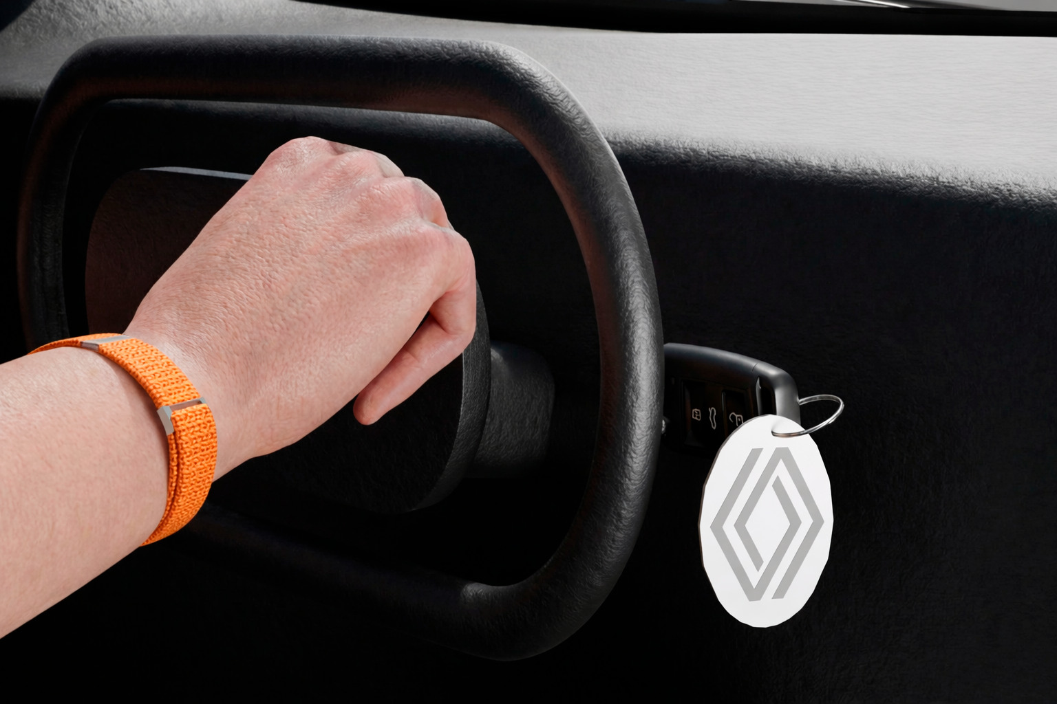 Artefact tactile étudiant installé dans un véhicule Renault